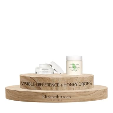 Elizabeth Arden Visible Difference, Crème de Jour Complexe Hydratante et Affinante (75ml), Soin Anti-Âge, pour les Peaux Fatiguées & Green Tea, Crème Nectar au Miel pour le Corps (500ml)