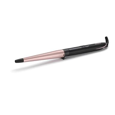BaByliss Boucleur manuel conique Rose Quartz - Cylindre conique en céramique de 25 à 13mm, Pour des boucles et un wavy naturels, 6 réglages de température de 160°C à 210°C , Noir et rose, C454E