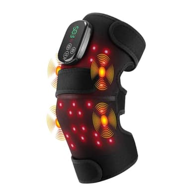Appareil de massage de genou avec 4 zones de vibration, contrôle sans fil rechargeable pour genoux/articulation/coude/épaule soulagement des raideurs