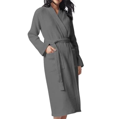 flintronic Peignoir Femme Léger Nid D'abeille, Peignoir en Coton Gaufré pour Homme Femme, 100% Coton