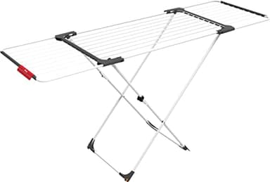 Vileda – Aluminium/Acier/Zinc, Séchoir à linge Surprise – Étendoir à linge avec des ailes extensibles – Avec une capacité de séchage de 20 m, pour Vêtement