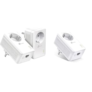 TP-Link TL-PA7017 P AV1000 Adaptateur Powerline Gigabit avec Prise Blanc & TL-PA7017P KIT CPL 1000 Mbps Prise CPL avec 1 Port Ethernet Gigabit et Prise Intégrée, Boitier CPL Kit de 2