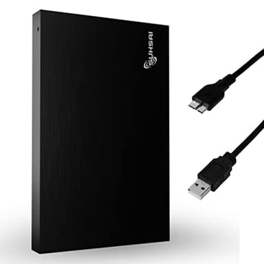 SUHSAI Disque Dur Externe Portable 250 Go HDD de Sauvegarde 2,5" Disque Dur Externe USB 3.0 Stockage de données, Compatible pour Ordinateur Portable, PC, Mac, fenêtre, Console de Jeu – Noir