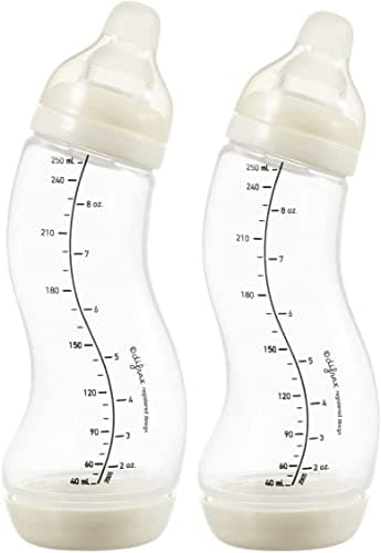 Difrax Lot Biberon Anti-Colique 0-6 Mois - Acceptation Facile - 2x S - Popcorn - Crème & Beige