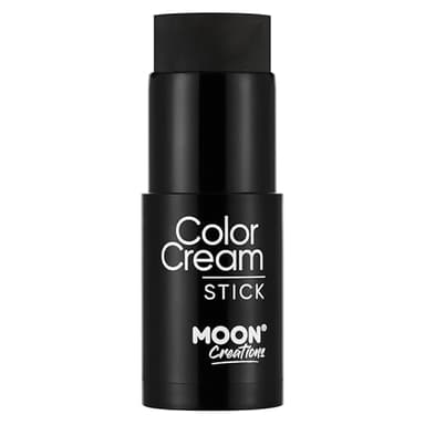 ColorCream Face & Body Paint Stick par Moon Creations - Maquillage professionnel pour le visage et le corps pour adultes et enfants - 21g - Noir