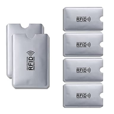 Aidqxbaoer Protecteur de Carte Porte-Monnaie Anti RFID FRAUDE Etui Carte Bancaire Anti Piratage,Étui protége des Cartes de crédit Carte Bleue sans Contact (6 Pack RFID Pochette Protection Porte Carte)