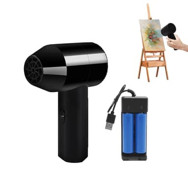 HASAIKA® Sèche-cheveux Sans Fil, Sèche-cheveux Rechargeable, chargement USB portable, Conçu pour les étudiants en art afin de sécher rapidement les peintures (Noir)