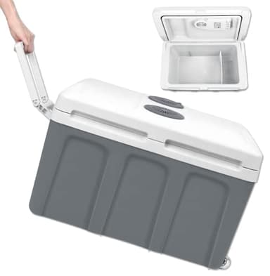 Froadp Glacière Électrique 12v et 230v avec Fonction de Refroidissement et de Chauffage 48 Litres Réfrigérateur Portable avec Poignée de Transport Boîte de Congélation pour Voiture Camion Camping