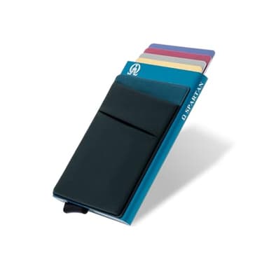 RE Porte-cartes pour homme avec capacité de 6 à 8 cartes | Porte-cartes métallique RFID | Portefeuille minimaliste en aluminium | Porte-cartes compact et sûr, bleu, De mano, Moderne