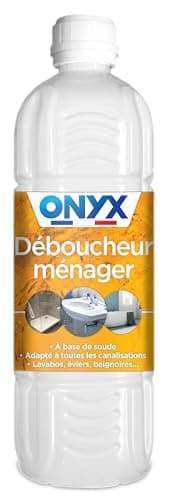Onyx - Déboucheur Ménager - Pour Déboucher les canalisations - Lavabos, Eviers, Baignoires - Fabrication Française - 1L