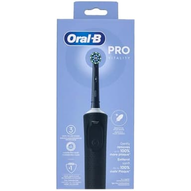 Oral-B Vitality Pro Brosse A Dents Electrique Noire, Pour Adultes, Modes De Nettoyage Avec Sensibilité Plus, 1 Brossette De Rechange, 1 Chargeur