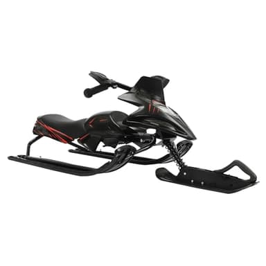 Luge pour enfants, luge de course, luge pour adultes, luge avec volant, convient pour enfants et adultes, avec amortisseurs (noir)