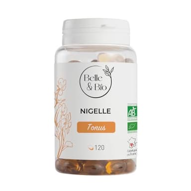 DÉFENSES NATURELLES - Huile de Nigelle Bio Certifée Ecocert - 120 capsules - Cure 2 mois - Complément Alimentaire BELLE&BIO - Fabriqué en France