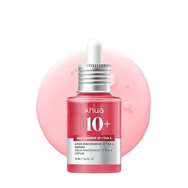 ANUA Sérum 10% Niacinamide 4% Txa, Céramide, Acide Hyaluronique, Acide Tranexamique, Vitamine B12 Couleur Naturelle 30 Ml / 1,01 Oz Liq. Rouge