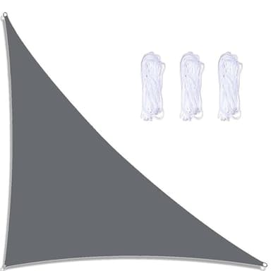Amunpitic Voile d'Ombrage Triangle Respirant 4x4x5.7m, Voile d'Ombrage Respirant, Bloque 95% Rayons UV, Toile d ombrage Imperméable avec 3 Cordes pour Jardin terrasse Camping