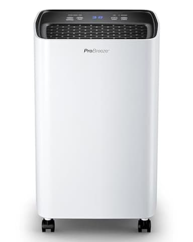 Pro Breeze Déshumidificateur d Air 12L/jour, Éliminateur de Moisissure Noire, Absorbeur d'Humidité Automatique, Sèche-linge, Déshumidificateur Compresseur Portable Silencieux, Minuterie 24h