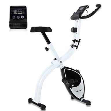 ISE Mini Vélo d'appartement Pliable, Velo Appartement Cardio Training 8 Niveaux Résistance Magnétique Ecran LCD, Vélo Biking avec Capteur de Fréquence Cardiaque, SY-810L
