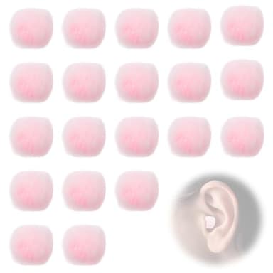 KIRZAX Lot de 20 bouchons d'oreille en cire, résistants au vent, à l'humidité et au bruit, en cire souple moulable, confortables à porter et adaptés à tous les contours d'oreille