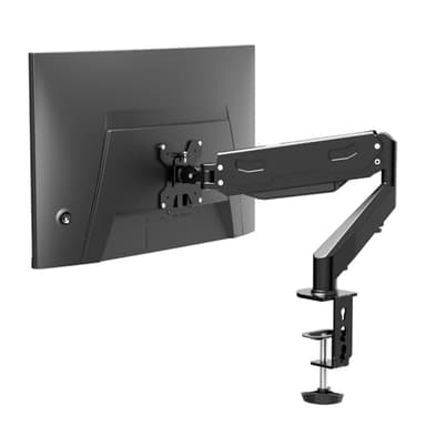 Pholiten Bras Ecran PC pour écran LCD LED 13-27", Bras de Moniteur avec Ressort à gaz, Rotatif à 360°, réglable en Hauteur, Support d'écran VESA 75x75/100x100MM, Gain de Place, Facile à Installer