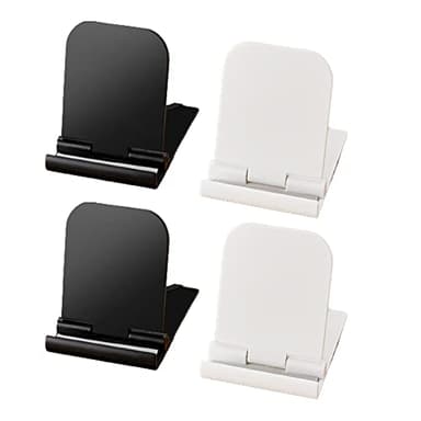 LMOGWL 4pcs Support de téléphone Pliable, Multi - Angle réglable Portable Desktop Phone Support, Compatible avec iphone/Samsung/Tous Les Smartphones 4-9,7 Pouces (2 Noir / 2 Blanc)