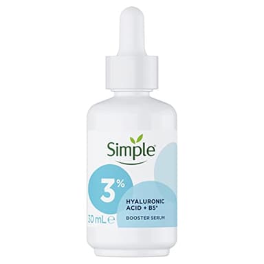 Simple Acide hyaluronique 3% + sérum booster B5* - Sérum visage qui hydrate les peaux sèches et sensibles - Hydratation profonde durable pour les peaux repulpées, rosées et instantanément plus douces