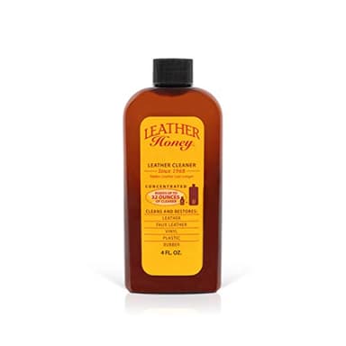 LEATHER Honey Nettoyant Cuir - Entretien du Cuir Premium pour Vêtements, Meubles, Intérieur Voitures, Chaussures, Accessoires en Vinyle et Cuir, Soin du Cuir, Formule Concentrée, Donne 946 ML Diluée