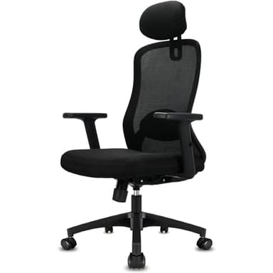 Milacyee Chaise Bureau Ergonomique, Fauteuil de Bureau à Réglables Appui-tête, Accoudoirs, Réglage en Hauteur, Siège Bureau Ergonomique avec Fonction Bascule 90°-130°(Verrouillable) Roulement 150KG