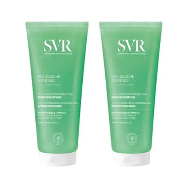 Spirial Déo-Douche – Gel Lavant Déodorant 24H – Visage, Corps, Cheveux & Hygiène Intime – Peaux Sensibles – Sans Savon ni Sels d’Aluminium – Formule Biodégradable – Fabriqué en France – Lot de 2x200ml