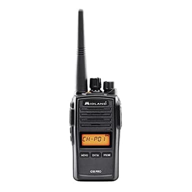 Midland - Talkie Walkie Longue Portée 12Km Professionnel G18 Pro, Récepteur Radio Émetteur 99 Canaux PMR446 - Militaire MIL-STD-810G, Étanche IP67, Autonomie 22H, Brouilleur Scrambler et Compander