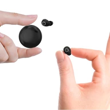 Xmenha Mini écouteurs invisibles Bluetooth sans fil pour petites oreilles discrets et discrets pour le sommeil au travail, le sommeil, écouteurs invisibles pour le sommeil Noir profond