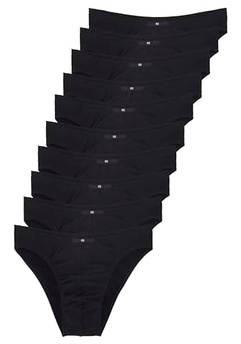 H.I.S Lot de 10 Slips Basiques pour Homme, 10 x Noir., 3XL