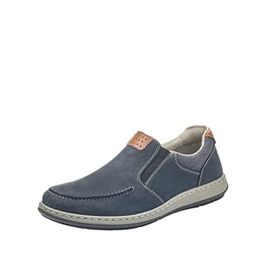 Rieker Patros Mens Slip Casual Chaussures 44 Pacific Nubuck