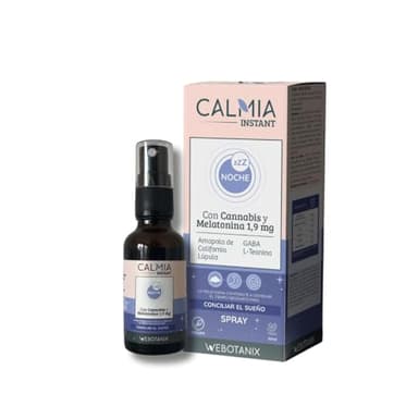 WeBotanix | Calmia Nuit Spray Instantané 30 ml | Mélatonine 1,9 mg, Pavot de Californie, Houblon, GABA | Améliore la Qualité du Sommeil | Spray pour Bien Dormir | Produits pour le Sommeil | Végan