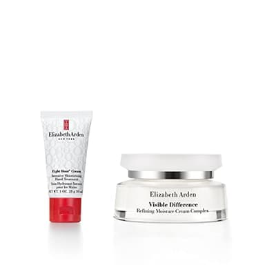 Elizabeth Arden, Duo Soin Visage et Mains, Visible Difference, Crème de Jour Complexe Hydratante (75ml), Soin Anti-Âge et Eight Hour, Soin Hydratant Intensif pour les Mains (30 ml)