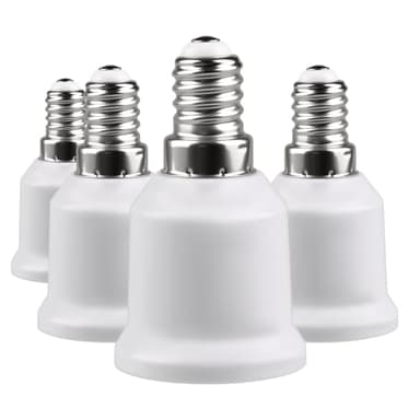 4 Pièces E14 vers E27 Adaptateur, Convertisseur de Douille Base de Lampe, Adaptateur Douille Ampoule pour Ampoules LED et à Incandescence et Ampoules Fluocompactes