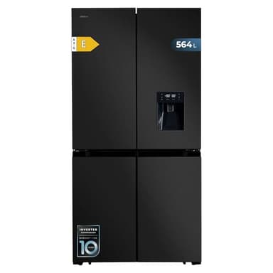 Cecotec Réfrigérateur Américain 4 Portes Dark de 564 L Bolero CoolMarket 4D 564 Dark E. 183 cm de Hauteur, 91 cm de Largeur, Distributeur d'Eau, Moteur Inverter Plus, NoFrost Total