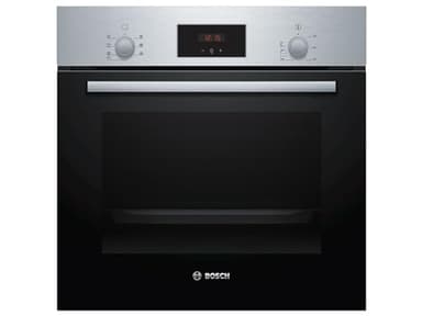 Bosch HBF133BR0 Série 2 - Four encastrable - 60 x 60 cm - Accessoire de nettoyage EcoClean Direct - Cuisson Air chaud 3D sur 3 niveaux en même temps - Écran LED - Chauffage rapide - Sécurité enfant