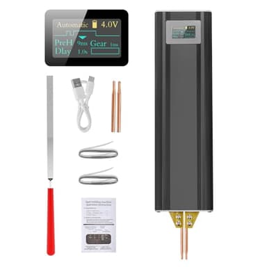 Soudeur par Points avec Batterie, Soudeuse par Points,5000 mAh, écran OLED, chargement Type-C, Automatique et Manuel, 80 Vitesses Réglables pour Les Batteries de Bricolage