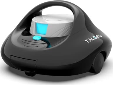 TALOSBO Pleco Se Robot Piscine sans Fil, 130 Min de Nettoyage Puissant, Charge Rapide en 2,5h, Moteurs à Double Entraînement, Idéal pour Robot Piscine Hors Sol Piscines à Fond Plat Jusqu'à 80 m².