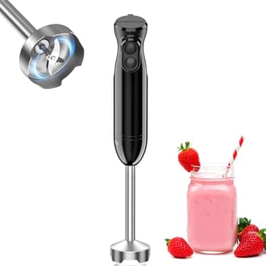 Bonsenkitchen Mixeur Plongeant 1000W, Mixeur Plongeur en Acier Inoxydable, 2 Vitesses, Facile pour Aliments pour Bébés, Soupe, Purée et Sauce, HB3201 (noir)