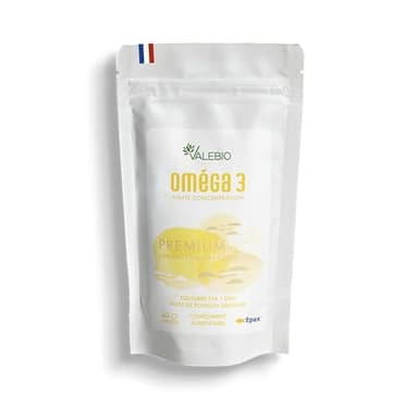 Omega 3 Epax® | Huile de poissons, forte concentration en EPA DHA | Soutien le fonctionnement cardiovasculaire, cognitive et articulaire | 60 capsules | Valebio