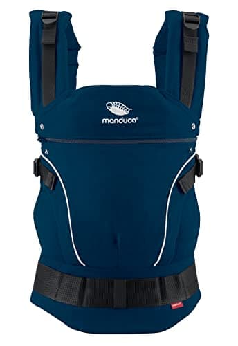Manduca FIRST > Navy < Porte-bébé ergonomique & physiologique, Rallonge dorsale & Réducteur de siège, coton bio, pour bébés & enfants (3,5-20kg) (bleu/marine)
