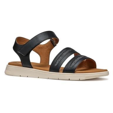 Geox D DANDRA E, Sandale plate femme, Black,