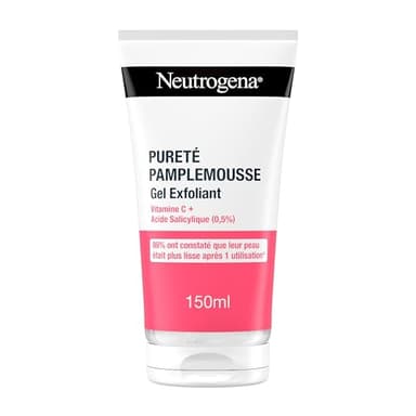 Neutrogena | Gel Exfoliant Pureté Pamplemousse (tube de 150 ml) – Nettoyant visage à la vitamine C et acide salicylique (0,5%) – 96% ont constaté que leur peau était plus lisse après 1 utilisation*