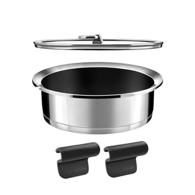 Cuisinox - Ycône - Sauteuse 24 cm revêtement céramique avec anses et couvercle - 4.8 L - Fond thermo diffuseur - Compatible tous feux dont induction - Acier Inox 18/10 - Sans PFOA, PTFE, PFAS