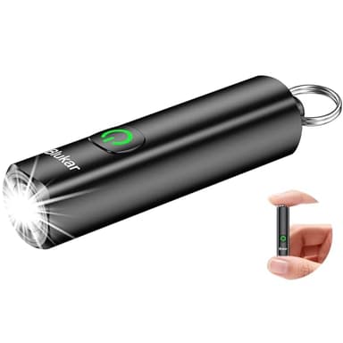 Blukar EDC Lampe Torche LED Rechargeable, 360L Mini Lampe de Poche Porte-clé LED Puissante, 3 Modes, Fonction Mémoire, Étanche, Compact & Portable Petit Torche pour Extérieur/Urgence/Camping/Randonnée
