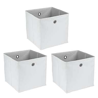 Ideen mit Herz Boîtes de rangement pliables, 30 x 30 x 30 cm, lot de 3, couleur blanche