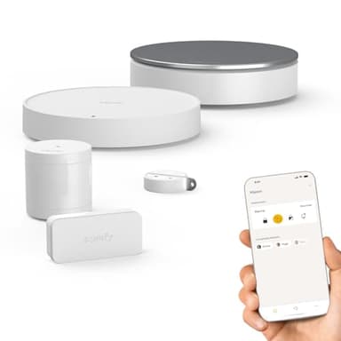 Somfy 1875279 - Home Alarm Essential Starter Pack - Système d'Alarme Maison sans Fil Connecté WiFi - 1 IntelliTAG - 1 détecteur de Mouvement - 1 Badge - Compatible Alexa, Assistant Google et Tahoma