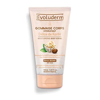 EVOLUDERM - Gommage Corps Hydratant Délice de Karité - 150 ml - 96% d’Origine Naturelle - Végan - Fabrication Française