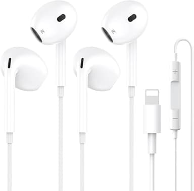 2 Pack Écouteurs Filaires pour iPhone, [Certifié MFi] Écouteurs Intra-Auriculaires, Casque Antibruit Stéréo HiFi avec Micro et Contrôle du Volume pour iPhone 14/14 Pro/13/12/11/XR/XS/X/8/7/SE